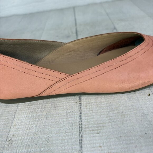 Lucky Brand ALBA Hazel Salmon Leather Slip On Square Toe Ballet Flat Shoe Sz 7 M - Picture 11 of 16
